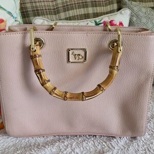 Emma Fox Blush Satchel with Bamboo Handles